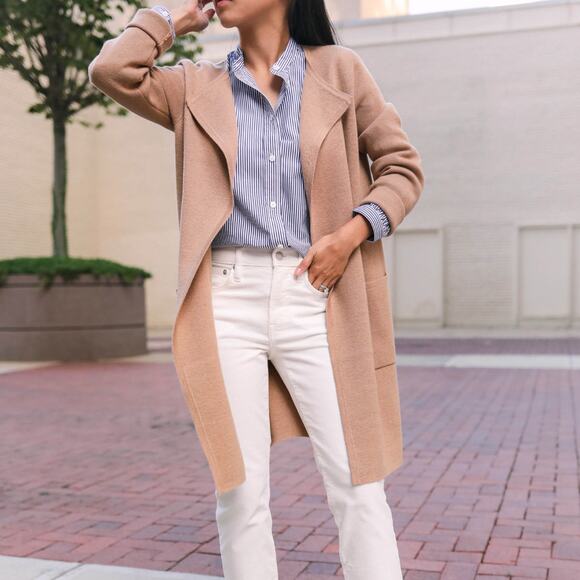 J.Crew Juliette Collarless Wool Blend Open Front Sweater-Blazer Size Small - Picture 1 of 10